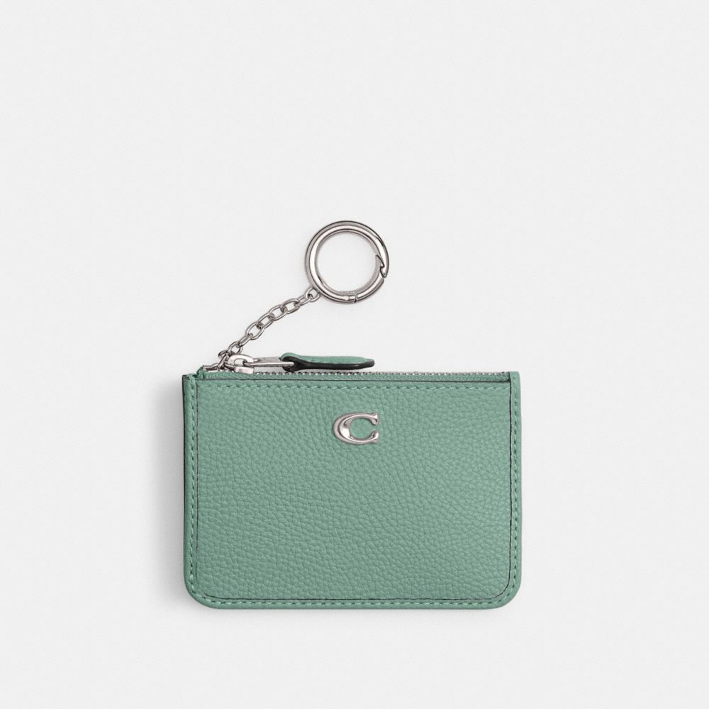 Coach Mini Skinny Id Case Plateadas Turquesa | COH865544