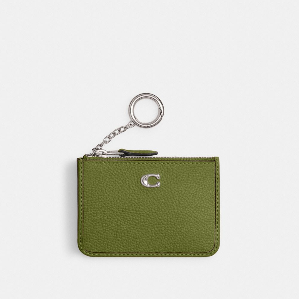 Coach Mini Skinny Id Case Plateadas Verde Claro | COH865649