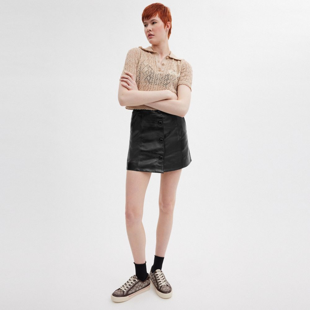 Coach Patent Leather Mini Skirt Negras | COH866030