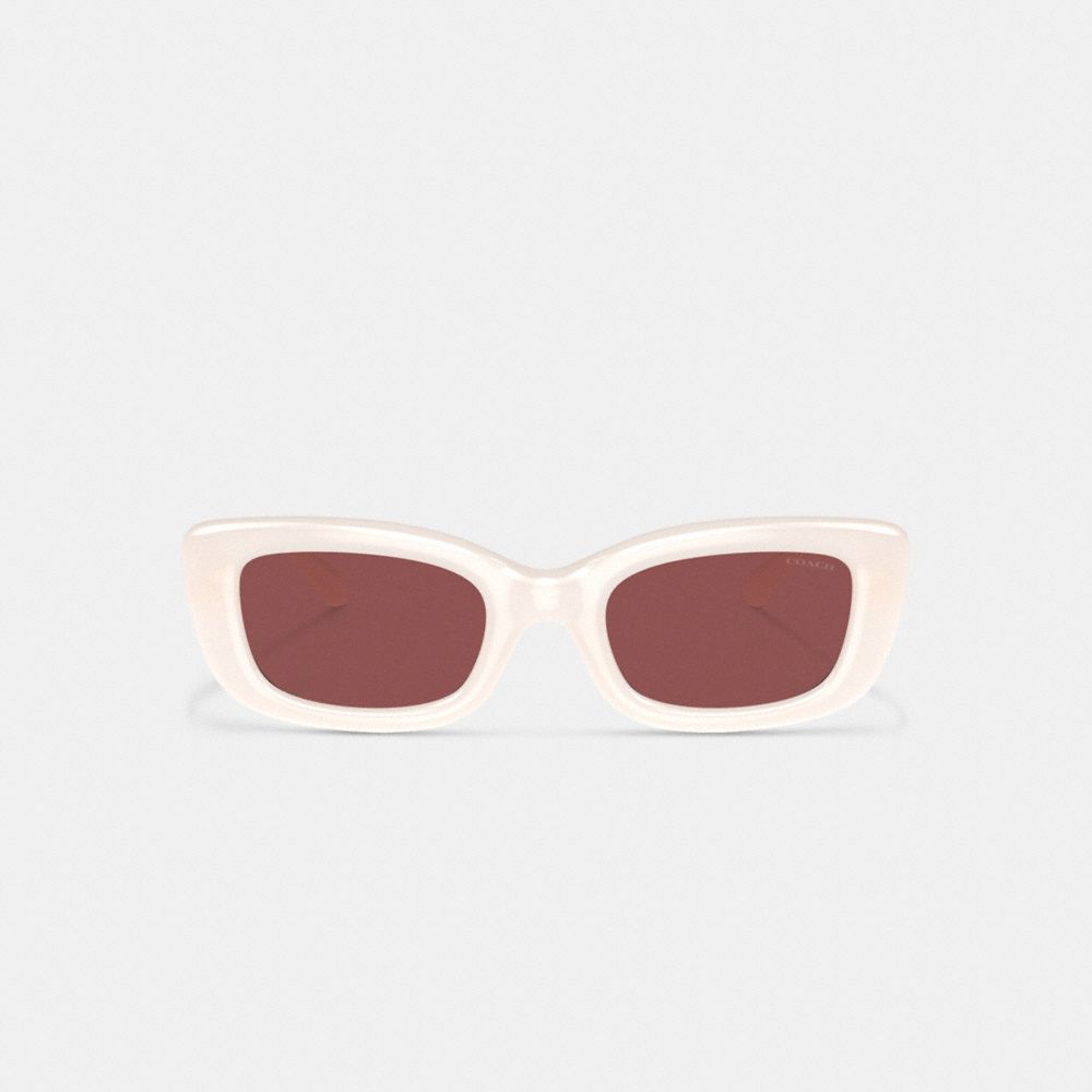 Coach Pillow Tabby Narrow Rectangle Sunglasses Blancas | COH866385