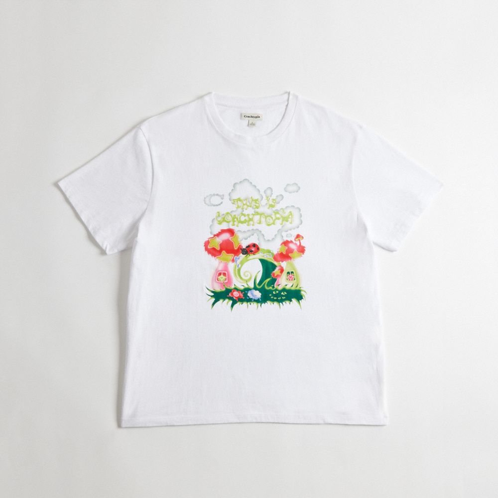 Coach Relaxed T Shirt In 97% Recycled Cotton: This Is Coachtopia Blancas | COH865968