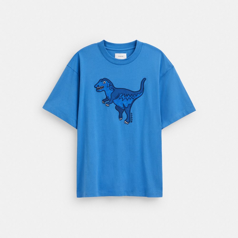 Coach Rexy T Shirt In Organic Cotton Azules | COH866906