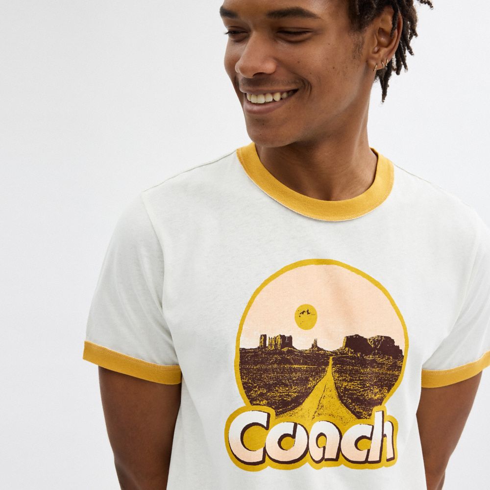 Coach Roadside Ringer T Shirt Blancas | COH866908