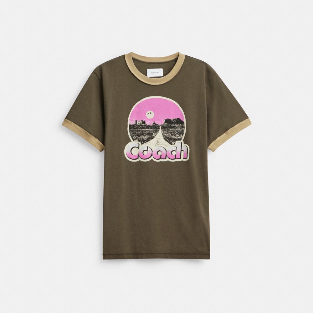 Coach Roadside Ringer T Shirt Negras | COH866923