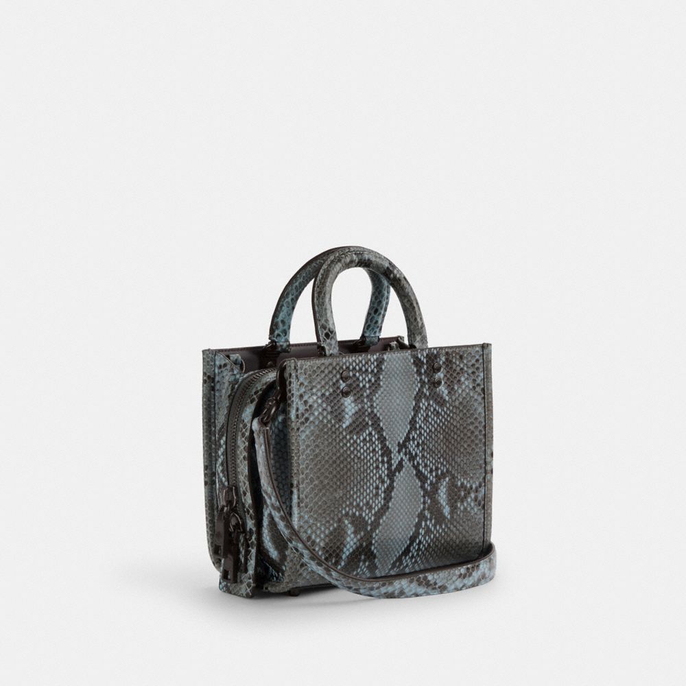 Coach Rogue 20 In Snakeskin Azules Gris Azules | COH865174