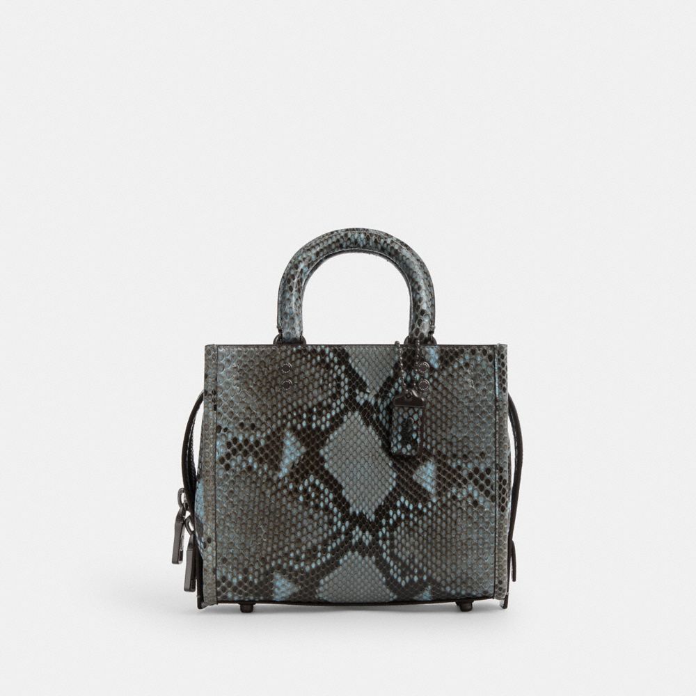 Coach Rogue 20 In Snakeskin Azules Gris Azules | COH865174