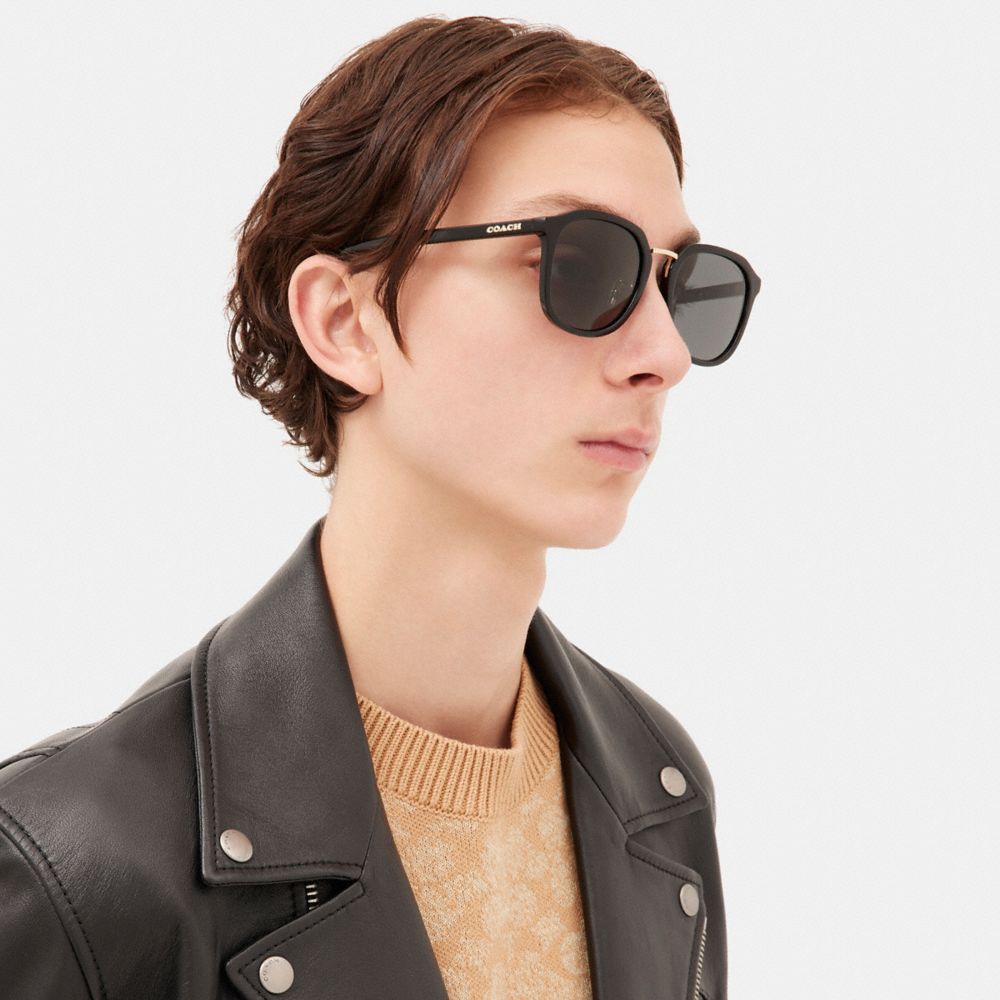 Coach Rounded Geometric Sunglasses Negras | COH866374