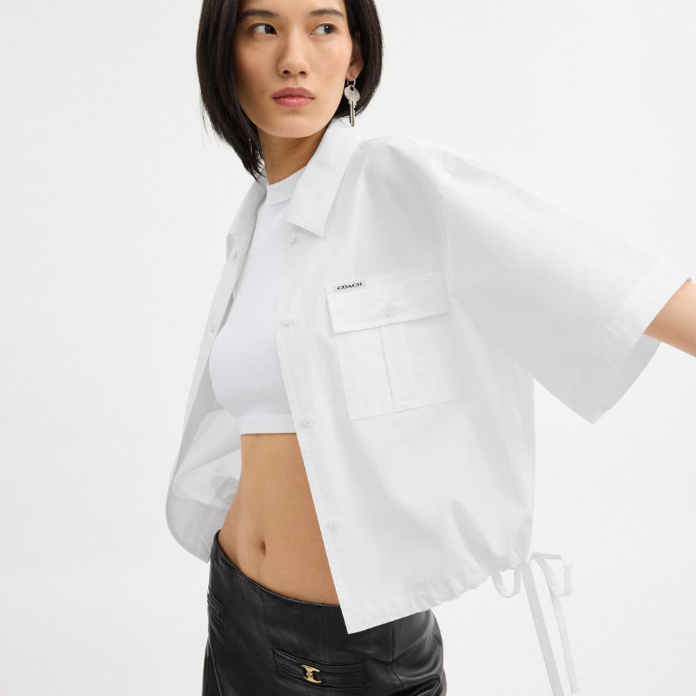 Coach Shirt In Organic Cotton Blancas | COH866002