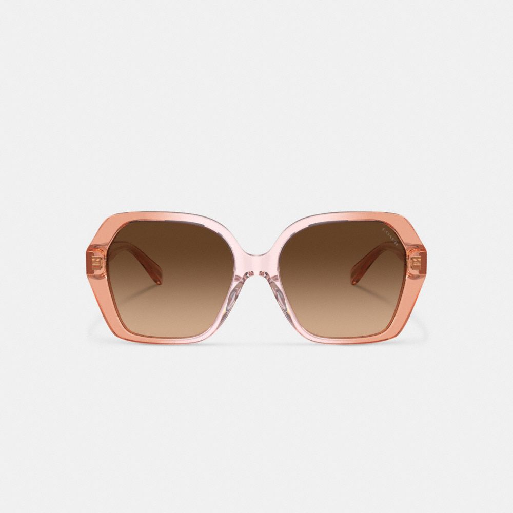 Coach Signature Ombré Geometric Square Sunglasses Marrones | COH866380