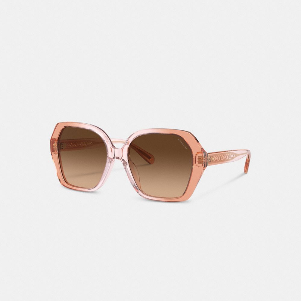 Coach Signature Ombré Geometric Square Sunglasses Marrones | COH866380