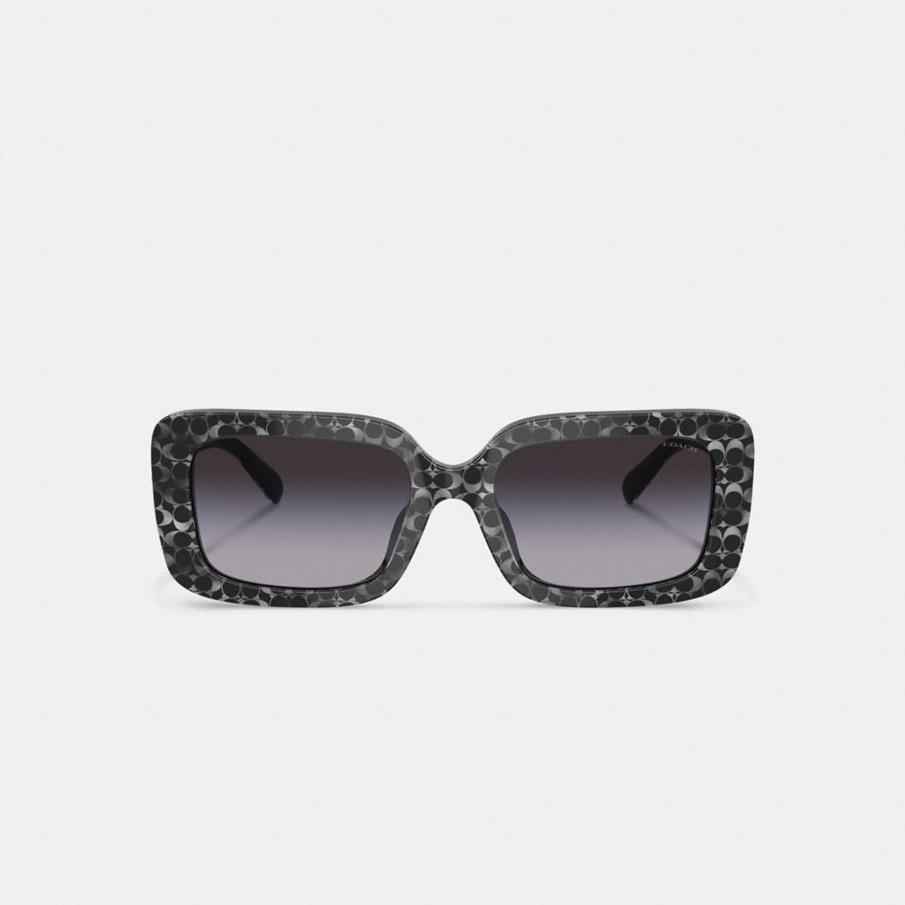 Coach Signature Oversized Rectangle Sunglasses Plateadas | COH866392