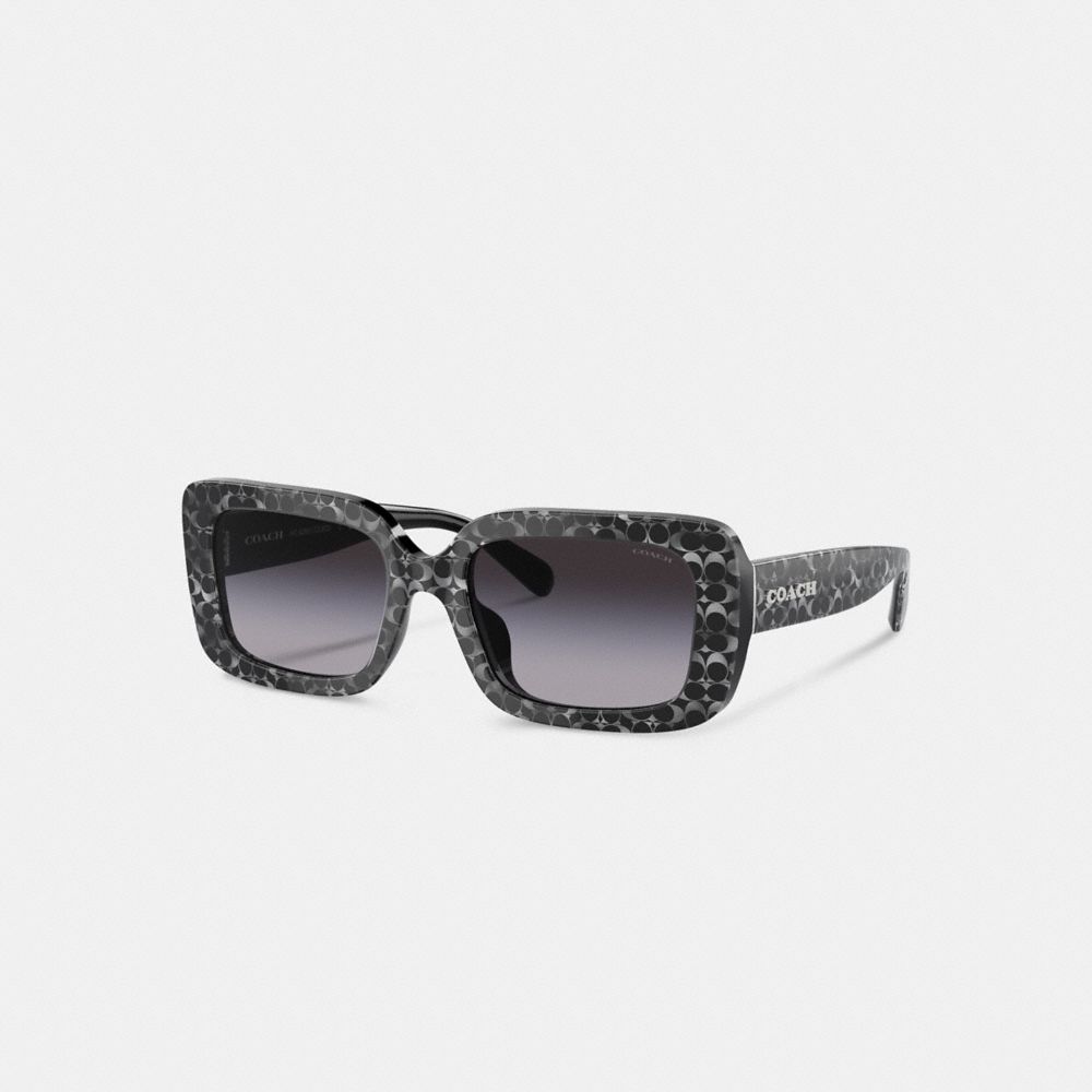 Coach Signature Oversized Rectangle Sunglasses Plateadas | COH866392