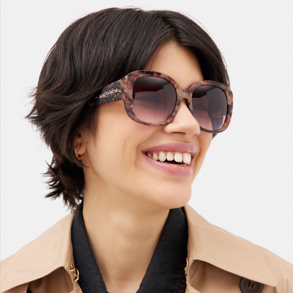 Coach Signature Oversized Square Sunglasses Moradas | COH866382