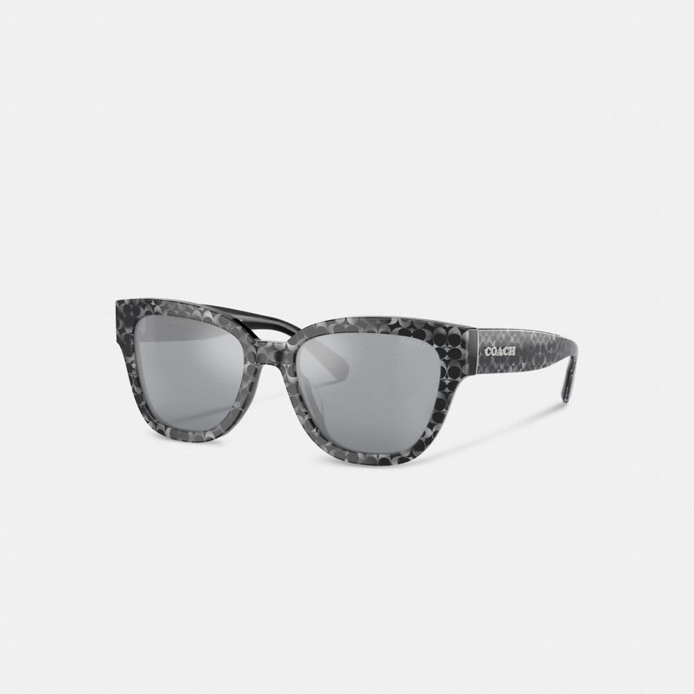 Coach Signature Round Sunglasses Plateadas | COH866393