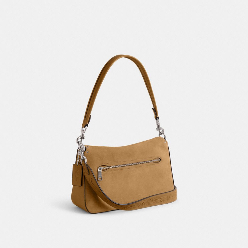 Coach Soft Tabby Shoulder Bag With Rivets And Tooling Plateadas | COH864955