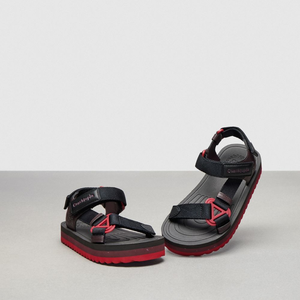 Coach Strappy Sandal Negras Burdeos Multicolor | COH865895