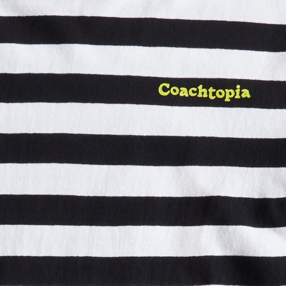 Coach Striped Long Sleeve T Shirt In 97% Recycled Cotton Negras | COH865966