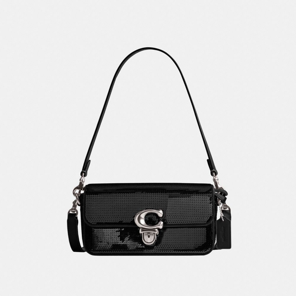 Coach Studio Baguette Bag With Sequins Plateadas Negras | COH864925