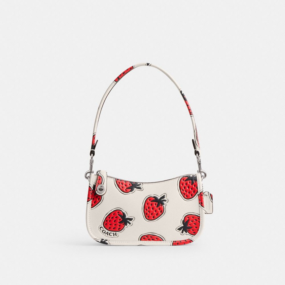 Coach Swinger Bag 20 With Strawberry Print Plateadas Multicolor | COH864933