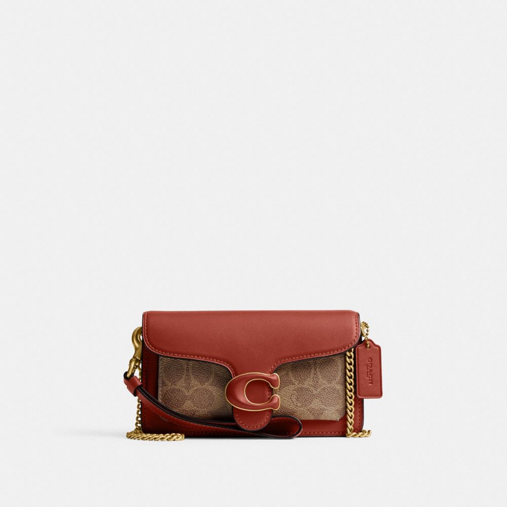 Coach Tabby Crossbody Wristlet In Signature Canvas Marrones Rojas | COH865639