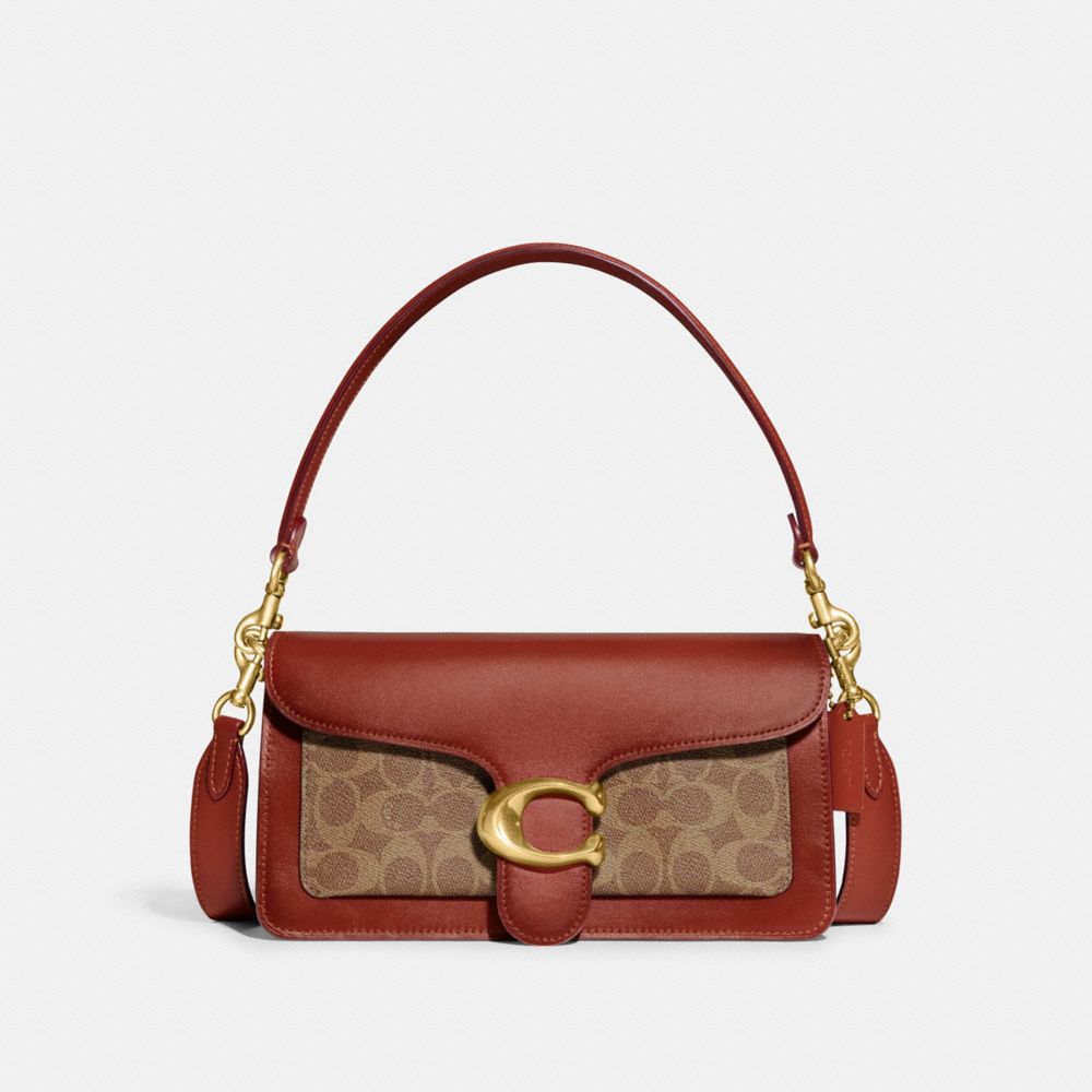 Coach Tabby Shoulder Bag 26 In Signature Canvas Marrones Rojas | COH864895