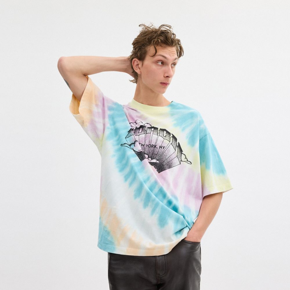 Coach Tie Dye Crewneck T Shirt In Organic Cotton Multicolor | COH866934