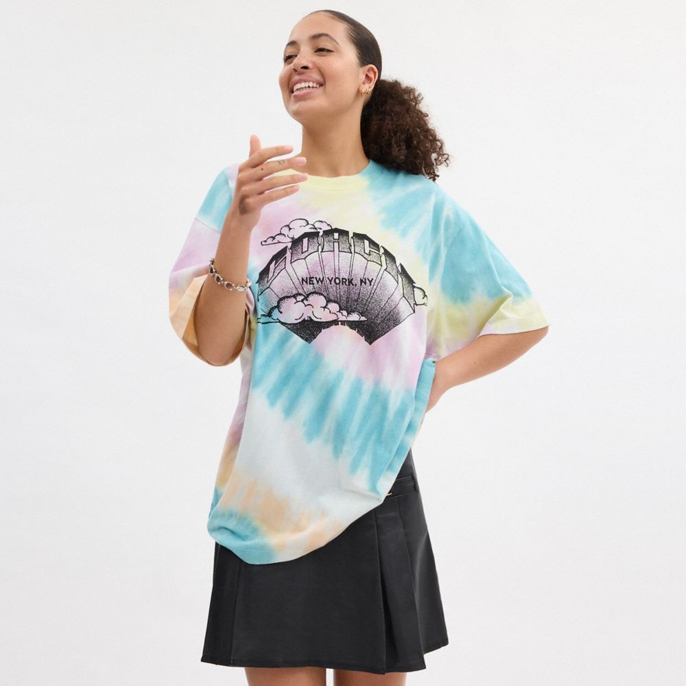 Coach Tie Dye Crewneck T Shirt In Organic Cotton Multicolor | COH866934