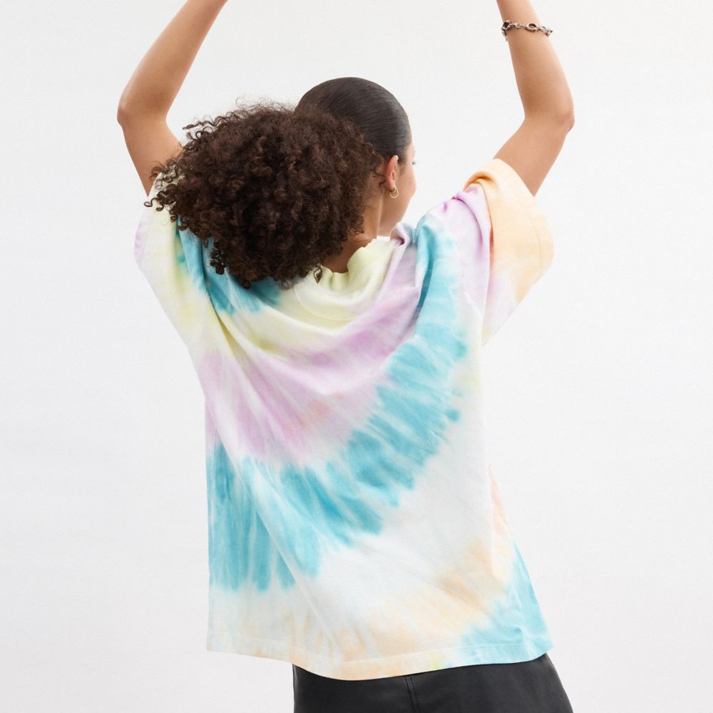 Coach Tie Dye Crewneck T Shirt In Organic Cotton Multicolor | COH866934