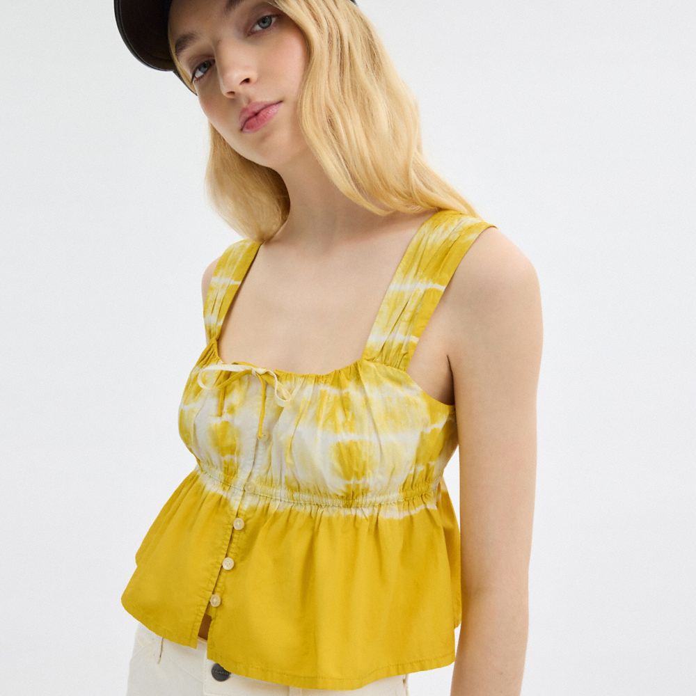 Coach Tie Dye Tank Top In Organic Cotton Amarillo Multicolor | COH866013