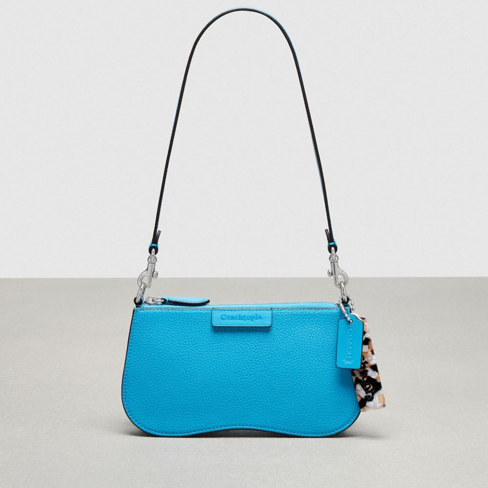 Coach Wavy Baguette Bag In Pebbled Coachtopia Leather Azules | COH864772