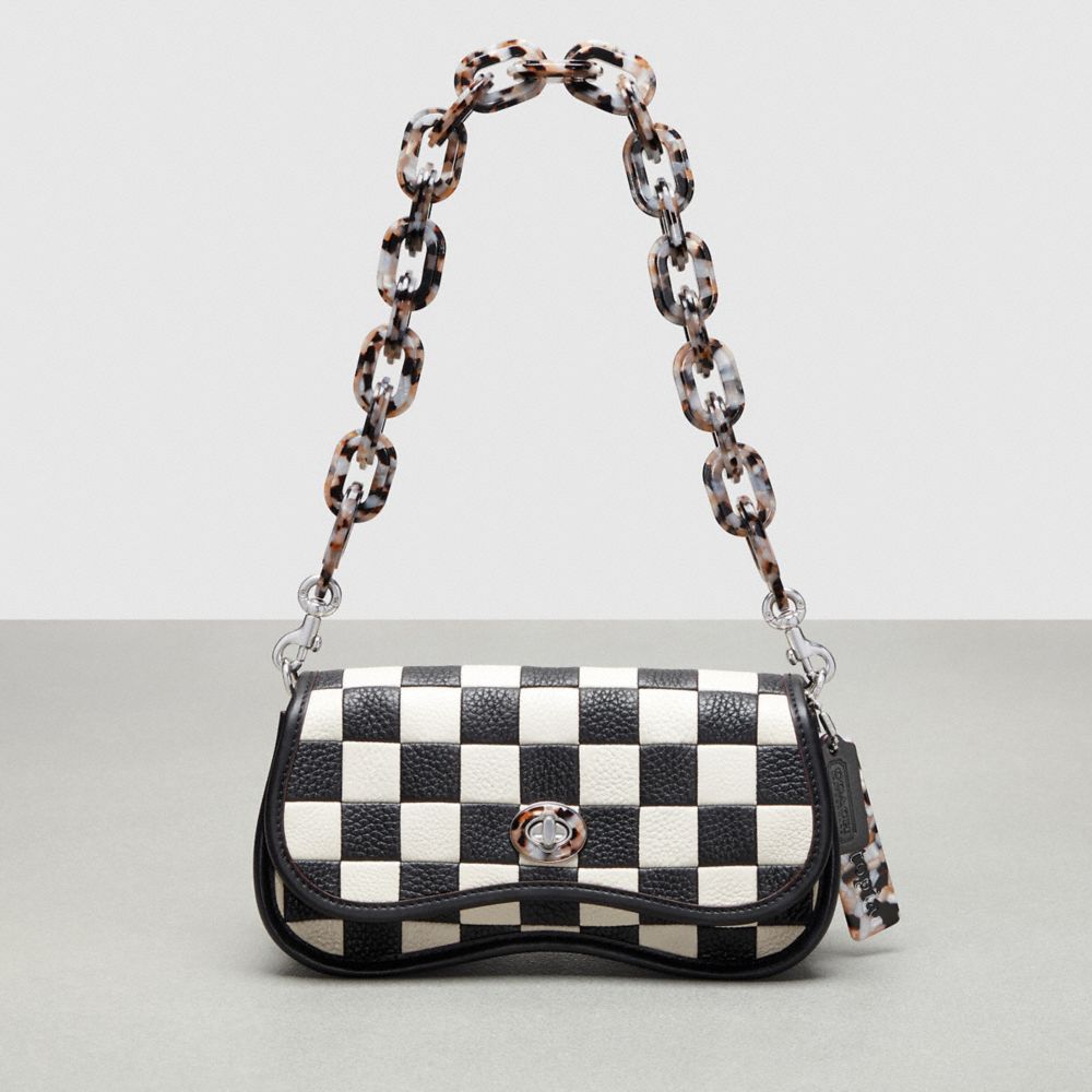 Coach Wavy Dinky Bag In Patchwork Checkerboard Upcrafted Leather Negras | COH864970