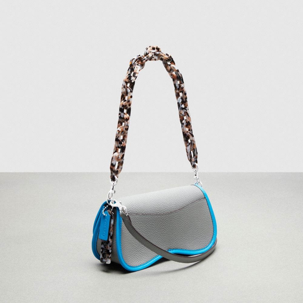 Coach Wavy Dinky Bag With Crossbody Strap Gris Azules | COH864755