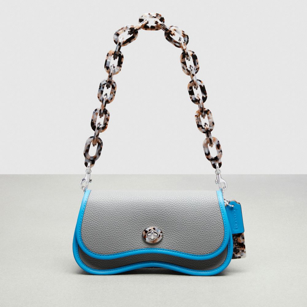 Coach Wavy Dinky Bag With Crossbody Strap Gris Azules | COH864755