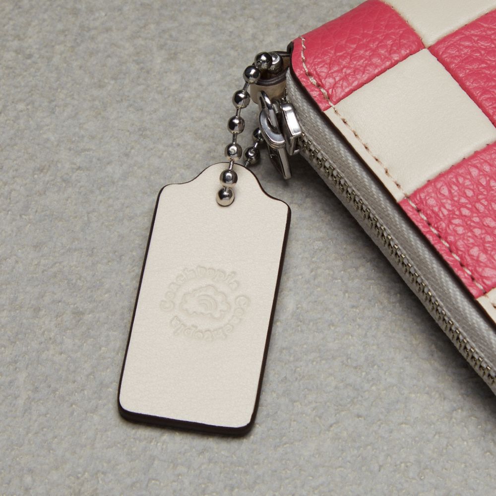 Coach Zip Around Wallet In Checkerboard Upcrafted Leather Rosas | COH865601